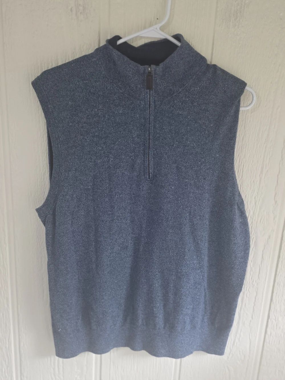 Men's Daniel Cremieux Navy Blue Sleeveless Quarter-Zip Vest, Size Large